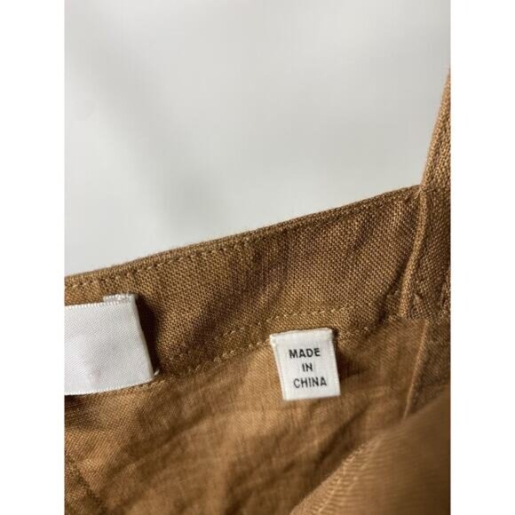 A.L.C. ALC Gilmour Jumpsuit Romper Cafe Brown Linen Tie Waist Utility Women's 4 - Picture 5 of 7